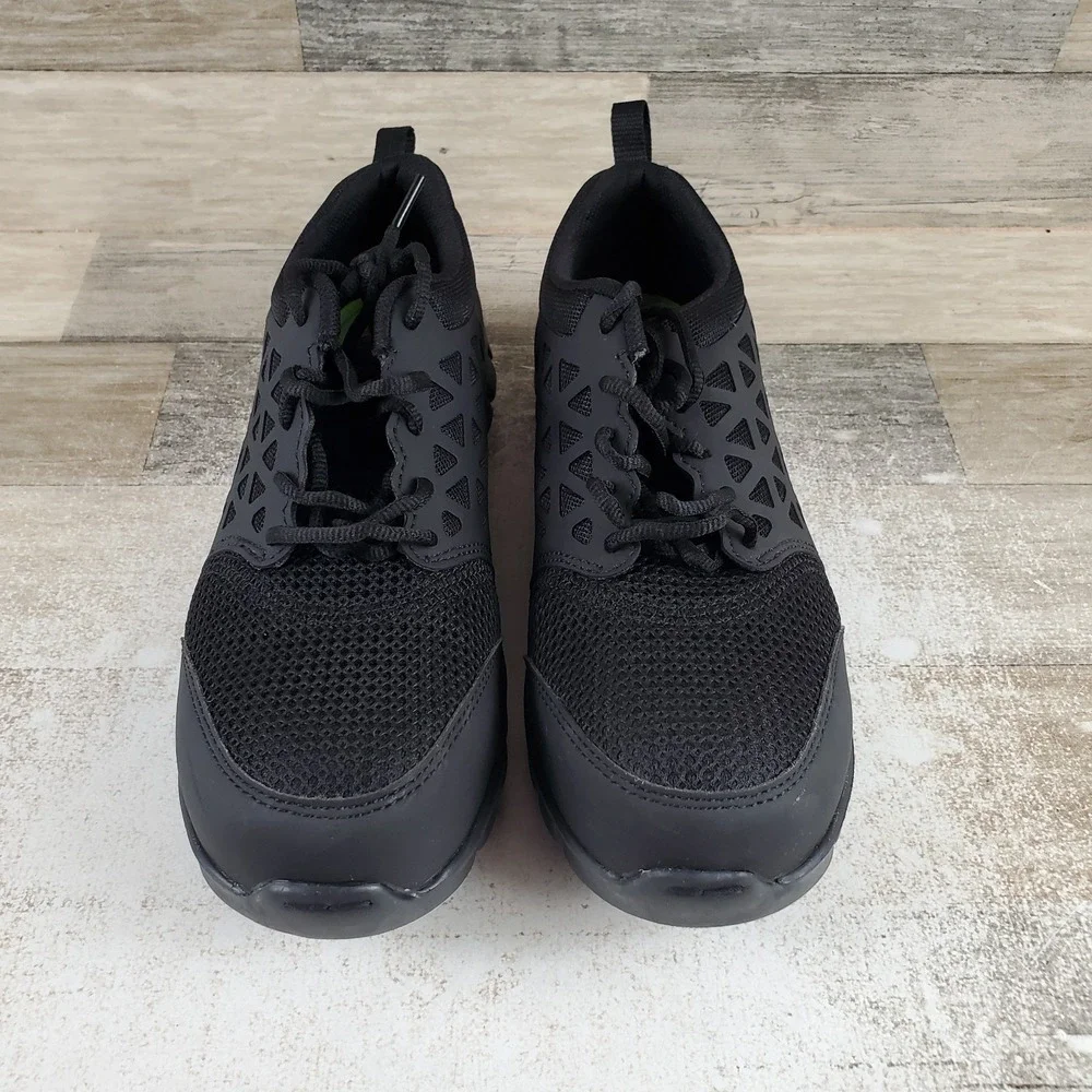 Reebok Sublite Cushion Work Shoes Mens 8 / Womens Sz 10 Black Alloy Toe Sneakers
